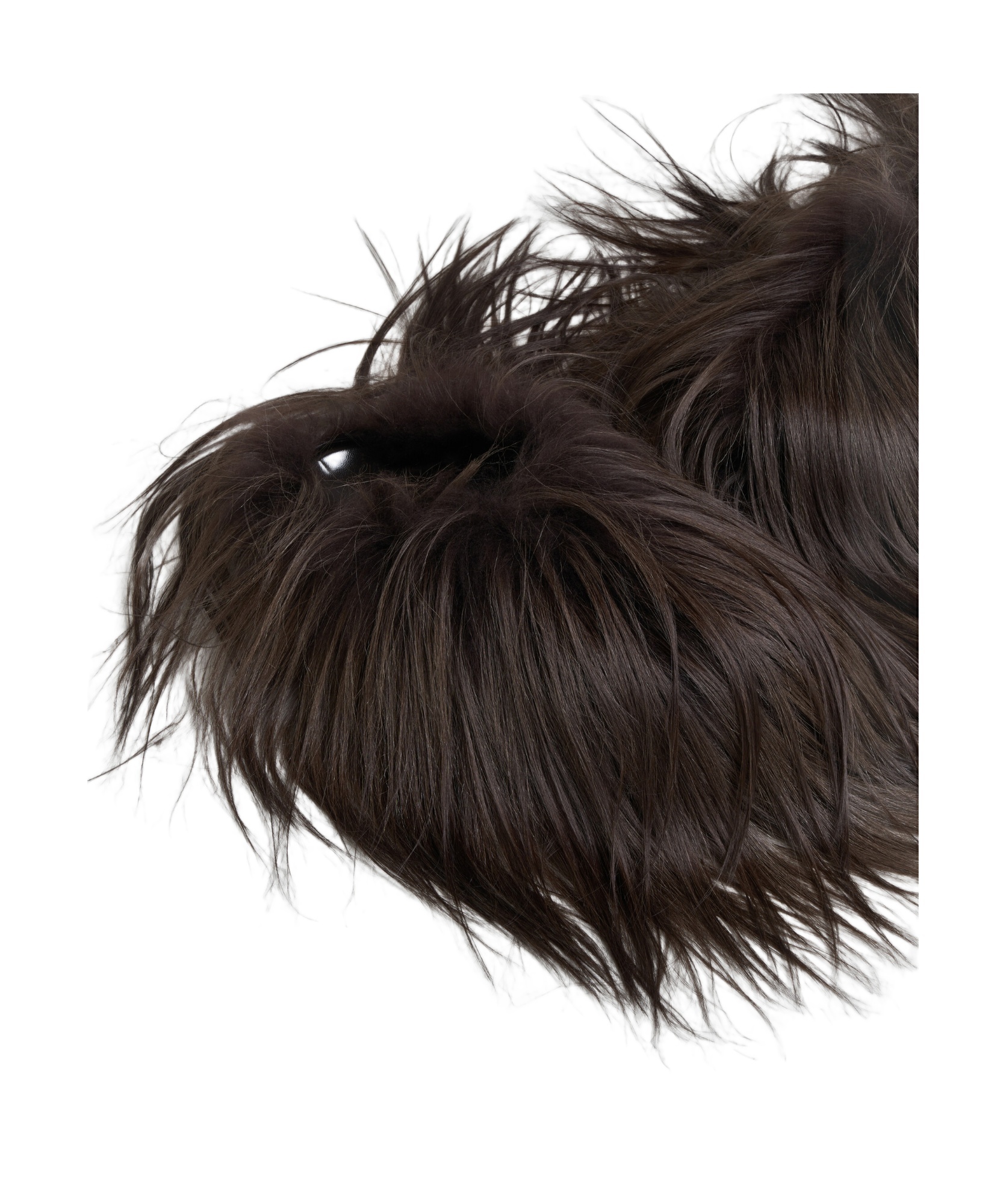 Marni Brown Long Hair Fur Fussbett Slippers In Black