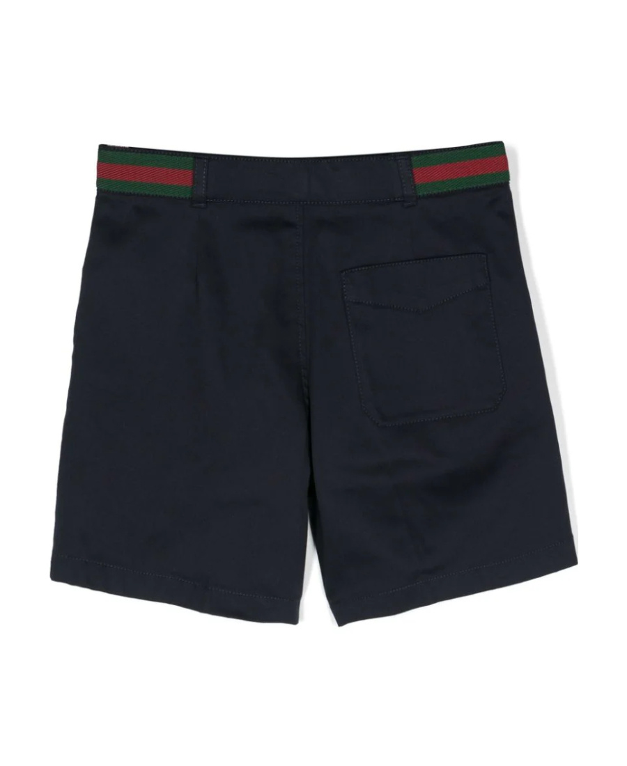 Gucci Stripe-detail Button-detail Shorts In Black