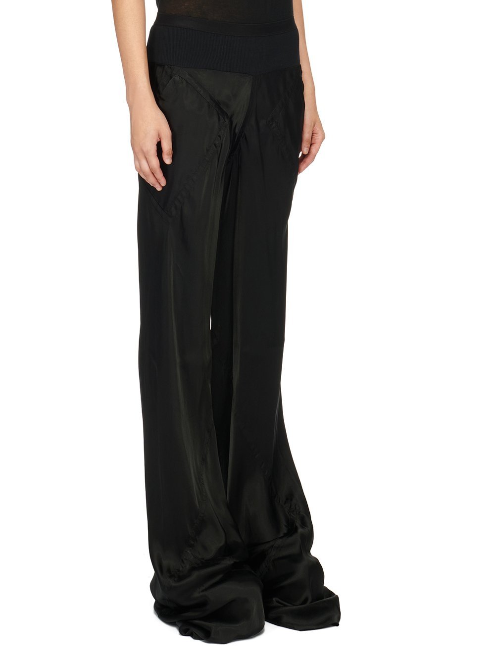 Rick Owens Flared Leg Trousers In Black
