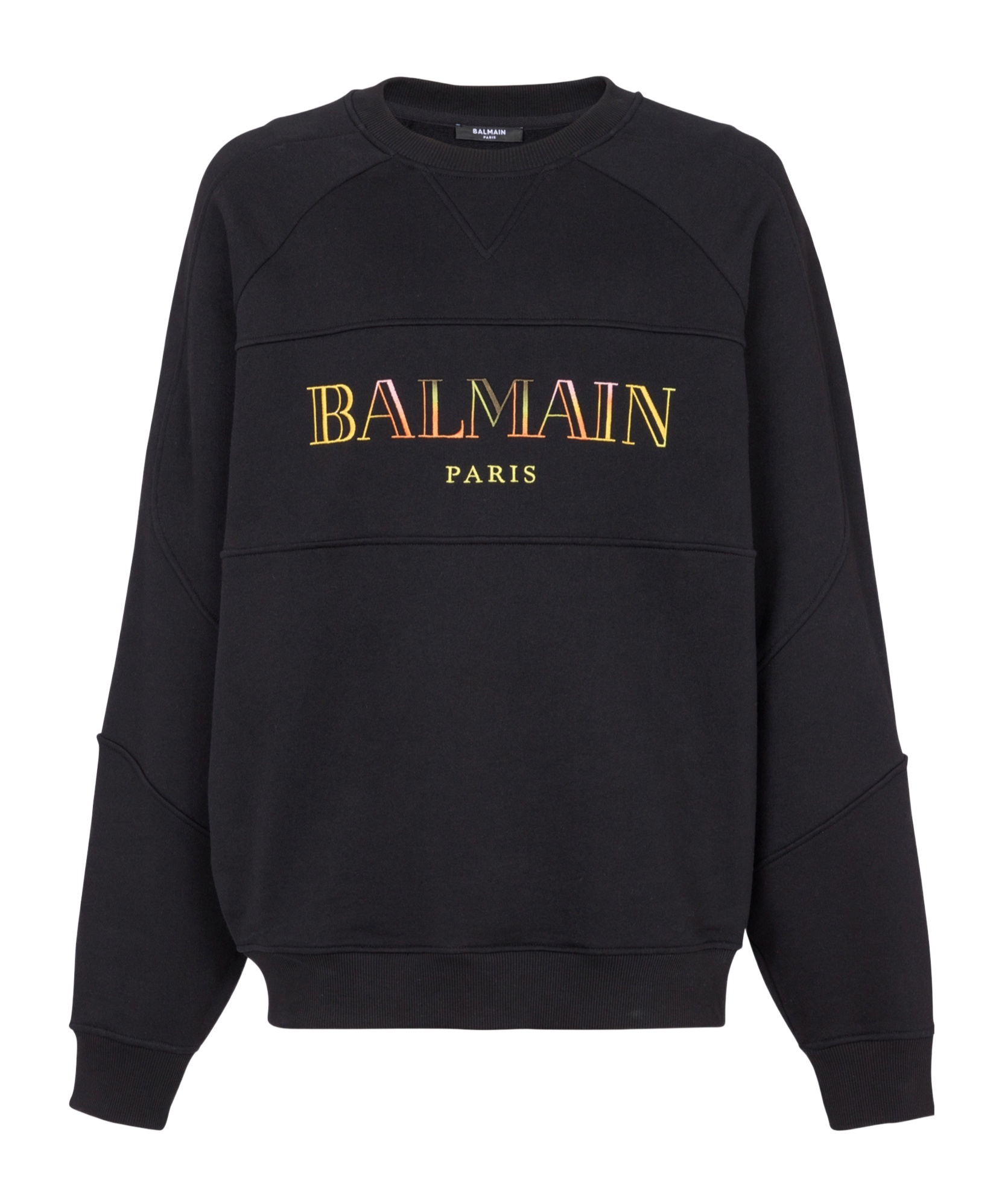 Balmain Logo Cotton Sweatshirt In Black