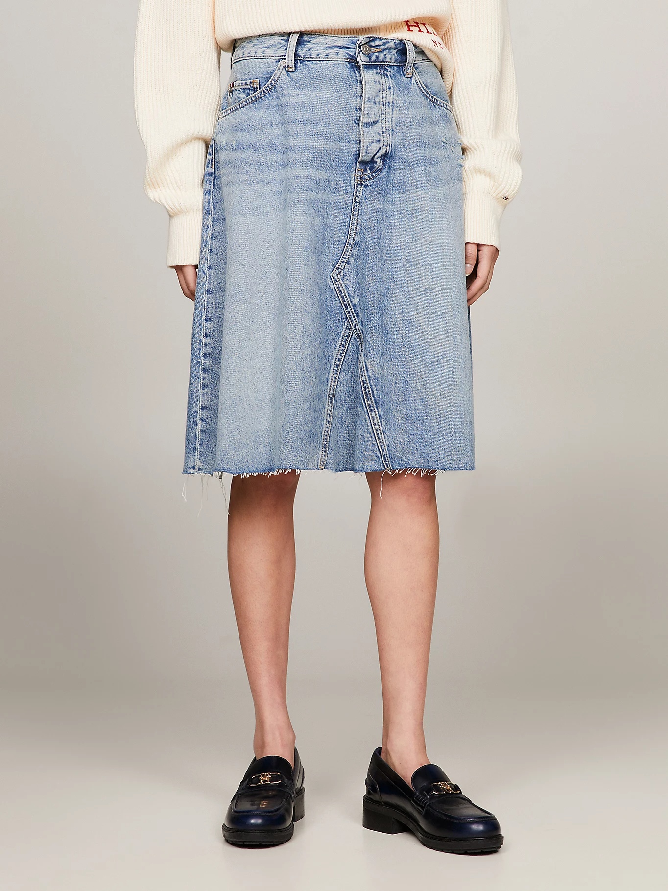 Tommy Hilfiger Skirt Dnm Rw Relaxed Skirt Mio Wrn In Blue