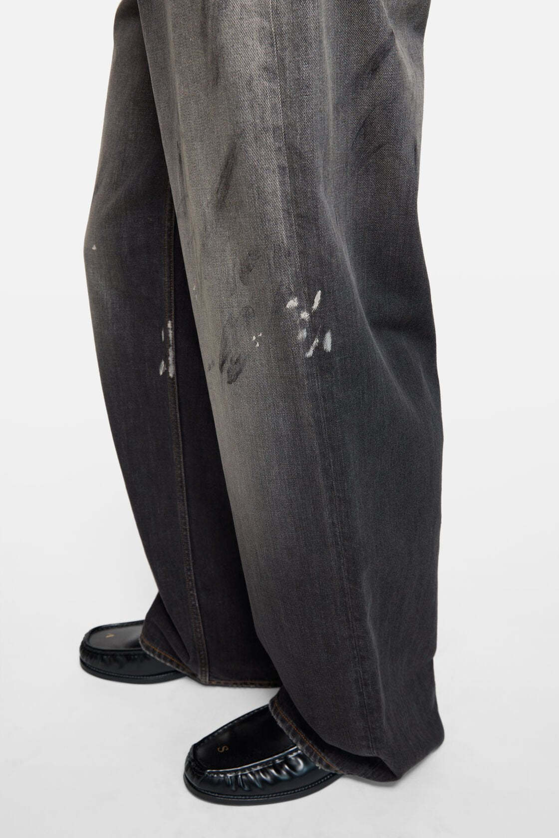 Acne Studios Denim Trousers With Belt Loops In Black