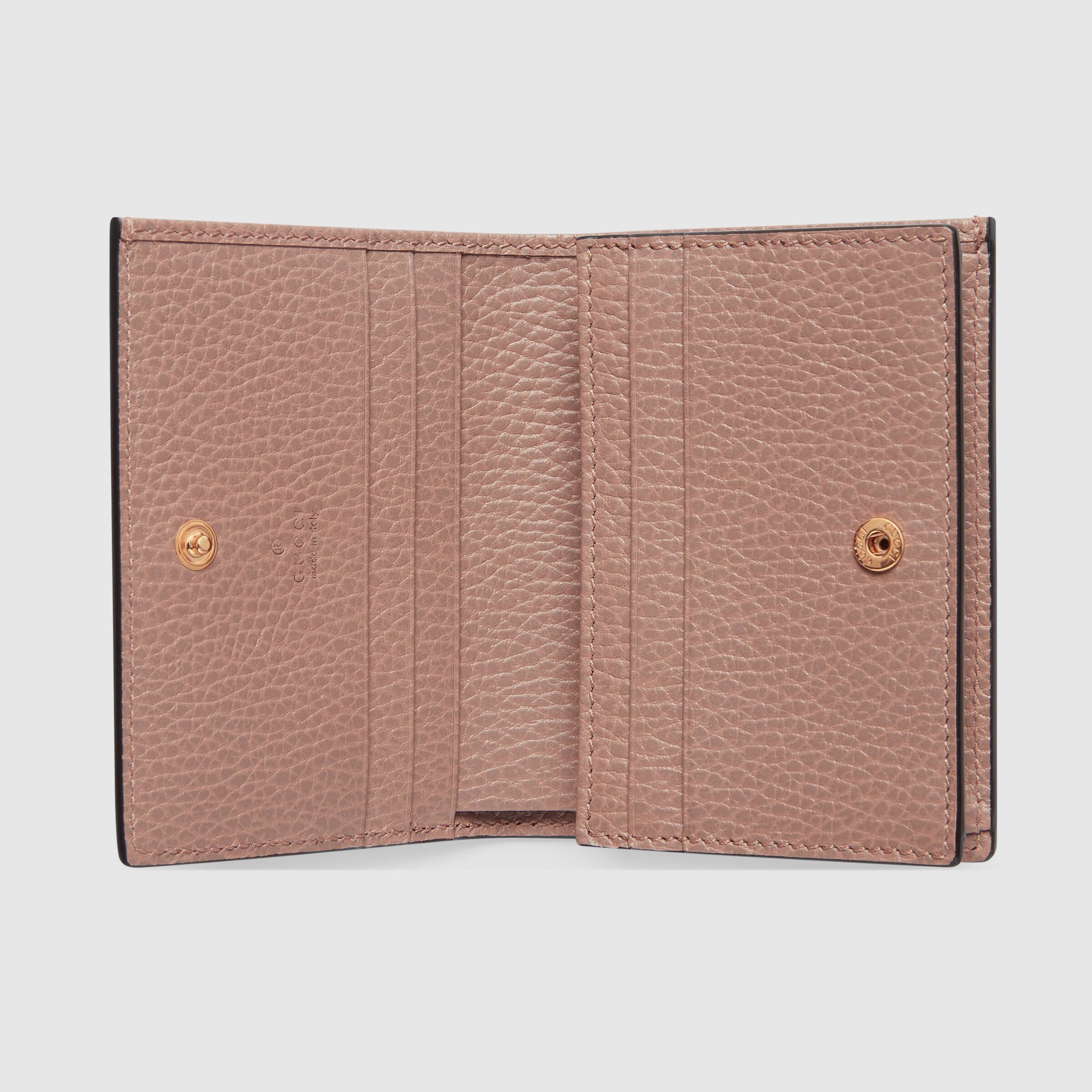 Gucci Gg Marmont Card Case Wallet In Nude