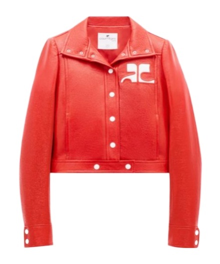 Courrèges Patent Logo-patch Jacket In Red