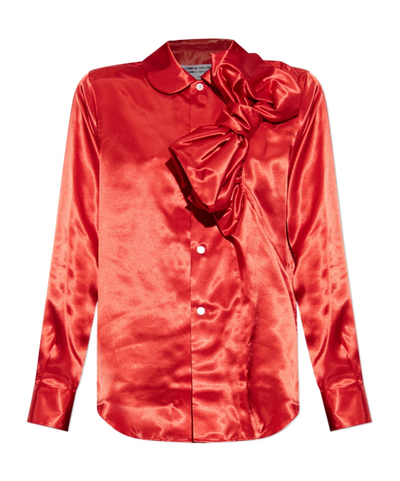 Comme Des Garçons Bow-embellished Blouse In Red