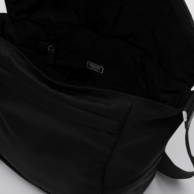 Prada Re-nylon Triangle-logo Crossbody Bag In Black