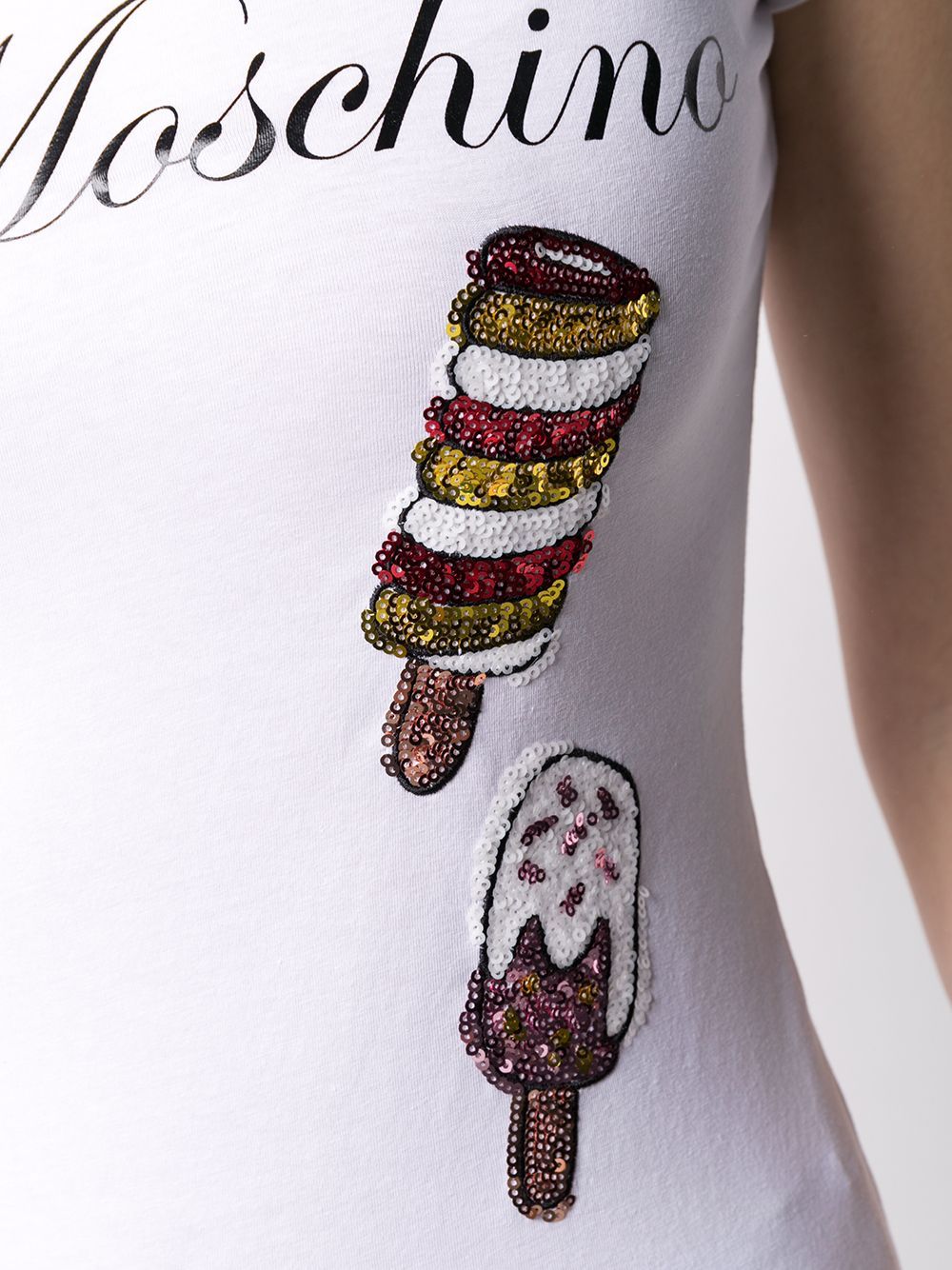 Moschino Logo Detail T-shirt In White