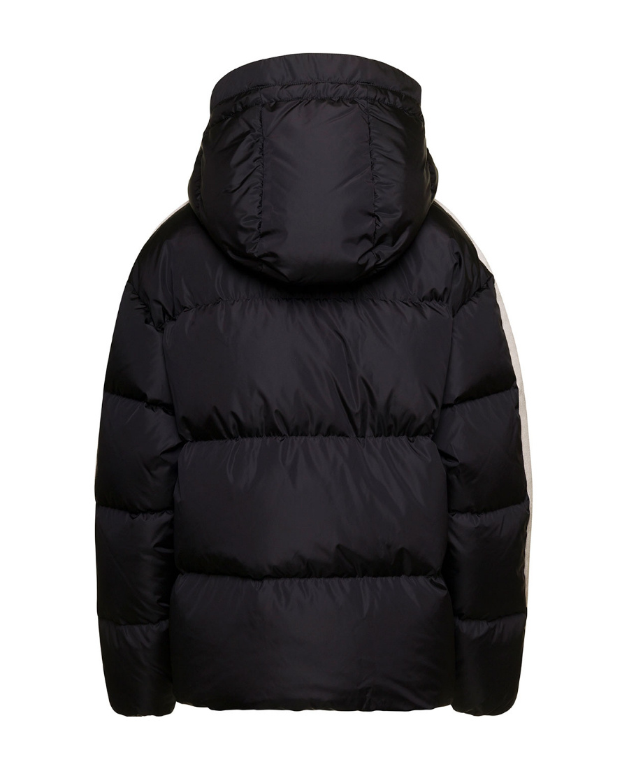 Palm Angels Track Hooded Puffer Jacket In Black