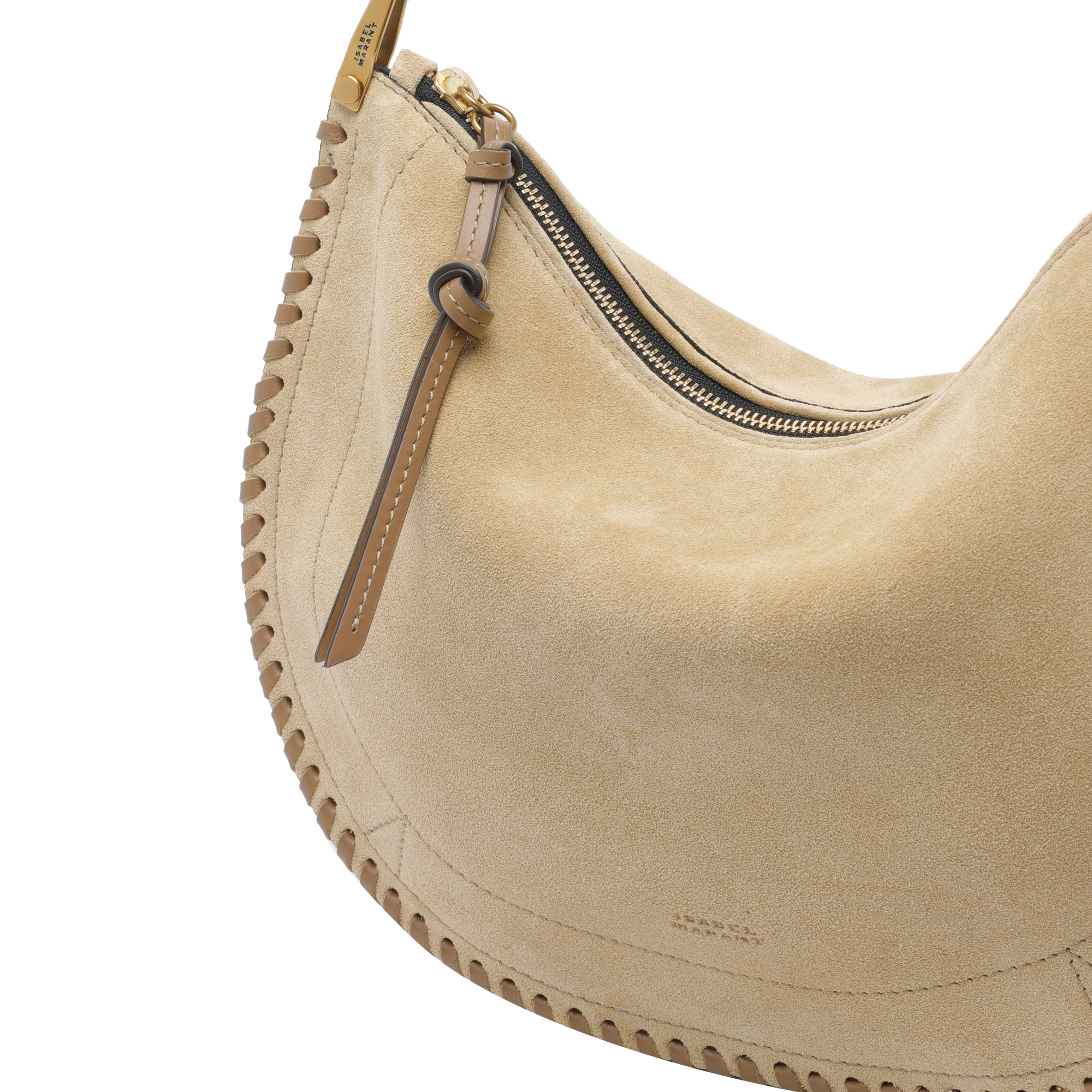 Isabel Marant Oskan Soft Suede Zip-fastening Shoulder Bag In Brown