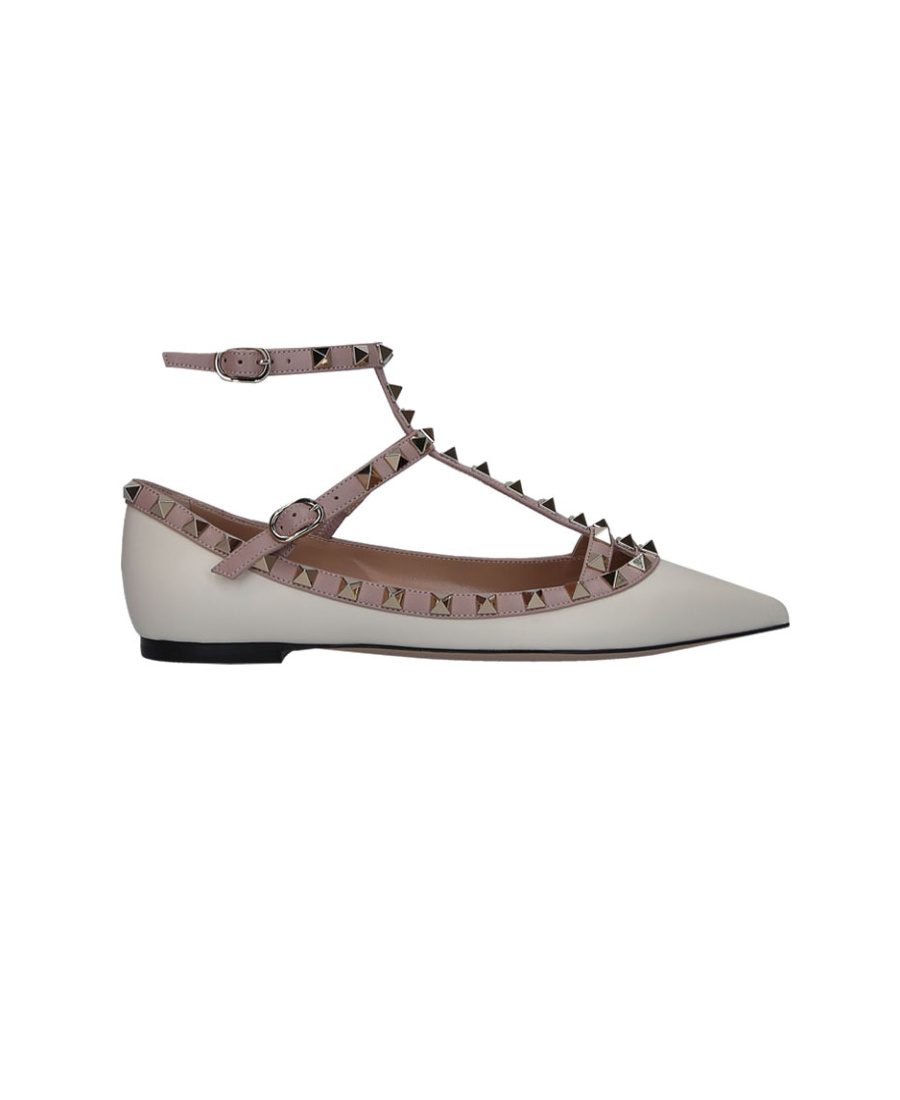 Valentino Rockstud Ballerinas In White