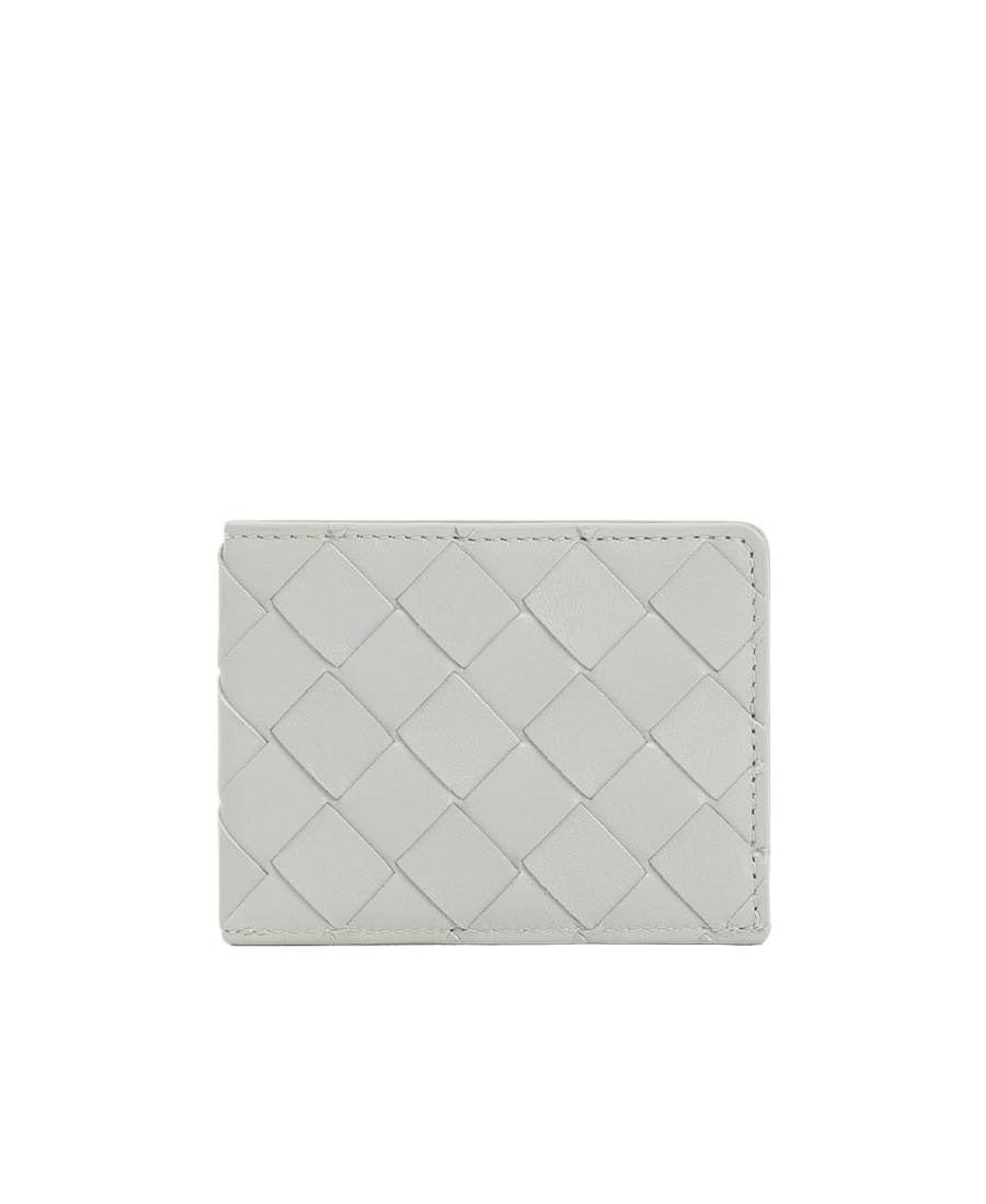 Bottega Veneta Rhombic Pattern Card Bag In Gray