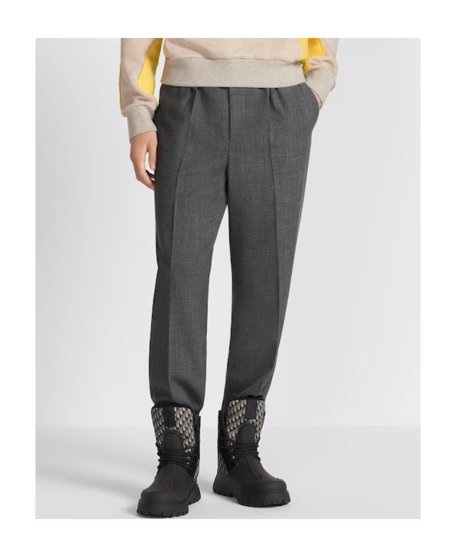 Dior Homme Straight-leg Pleated Pants In Gray