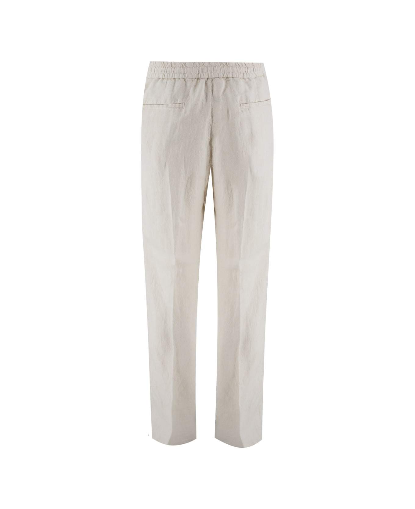 Brunello Cucinelli Cotton Corduroy Drawstring Trousers In Nude
