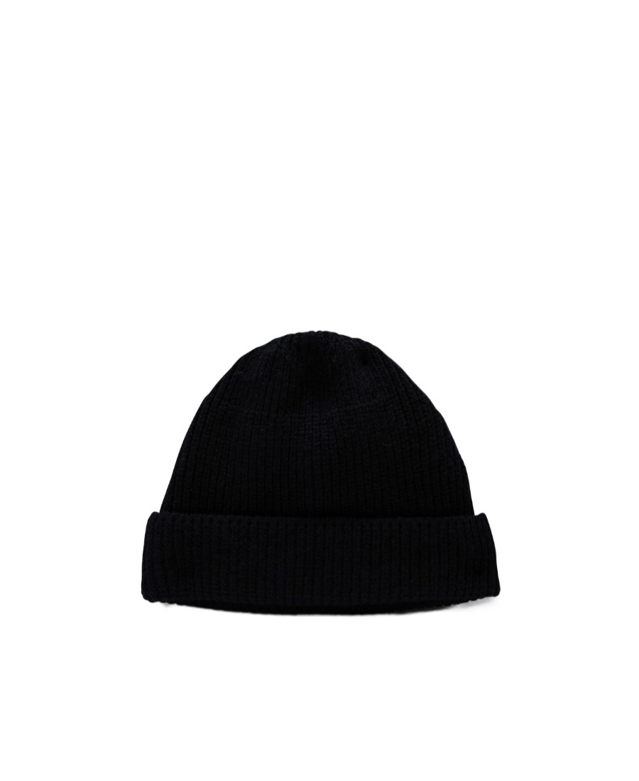 Prada Navy Blue Logo Hat In Black