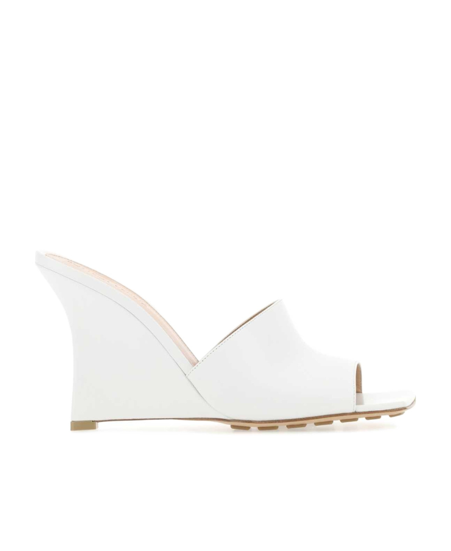 BOTTEGA VENETA LOGO SLOPE HEEL SANDALS