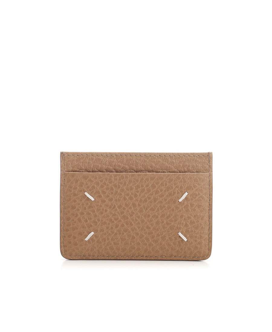 Maison Margiela Four-stitch Logo Cardholder In Brown
