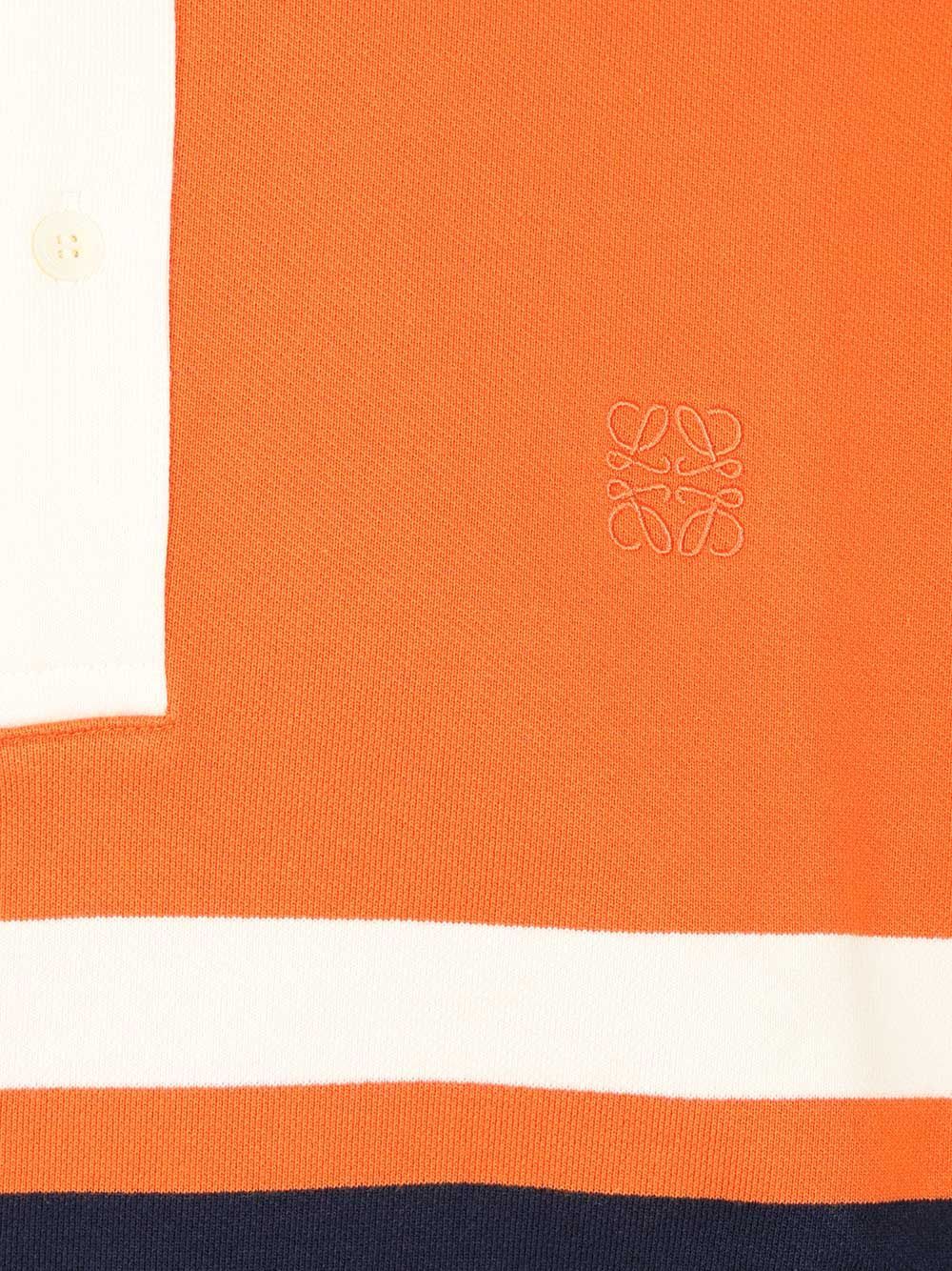 Loewe Long Sleeve Polo Polo Shirt Orange In Blue