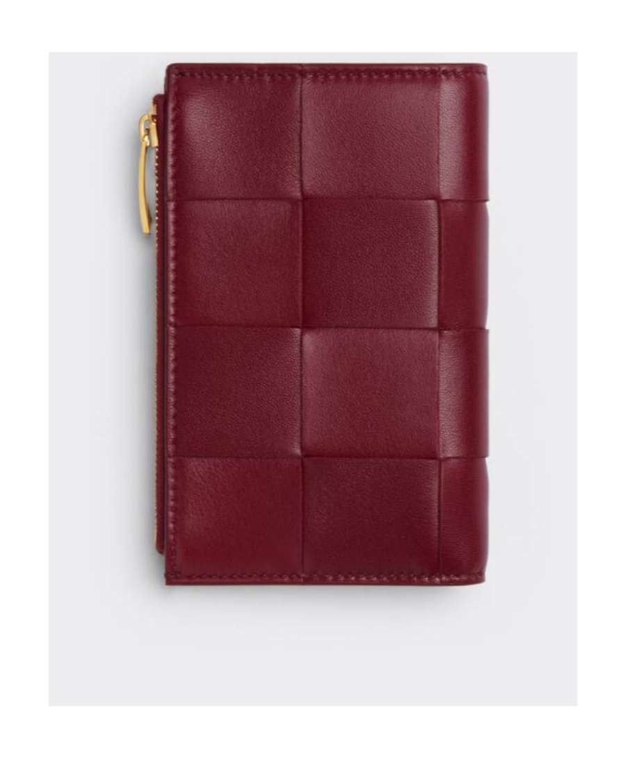 Bottega Veneta Intrecciato Bi-fold Leather Wallet In Red