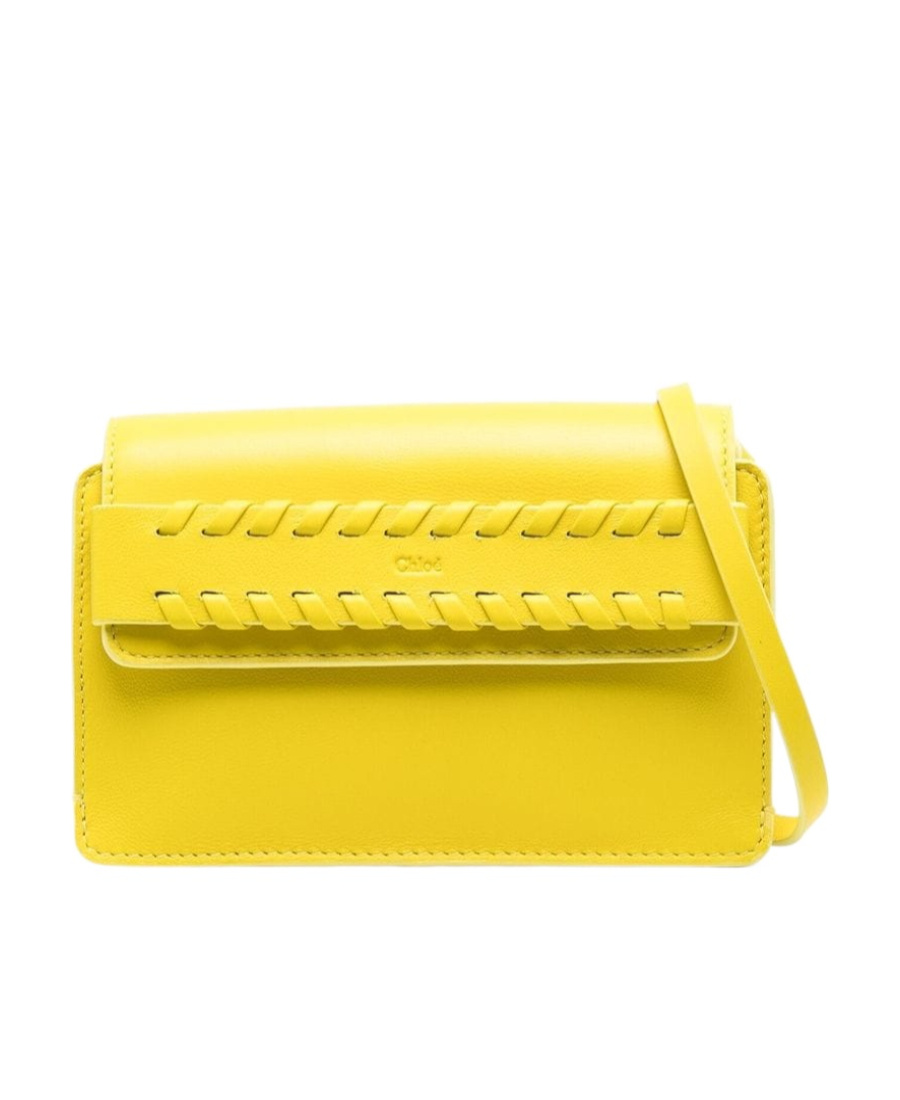 Chloé Mony Whipstitched Clutch Bag In Yellow