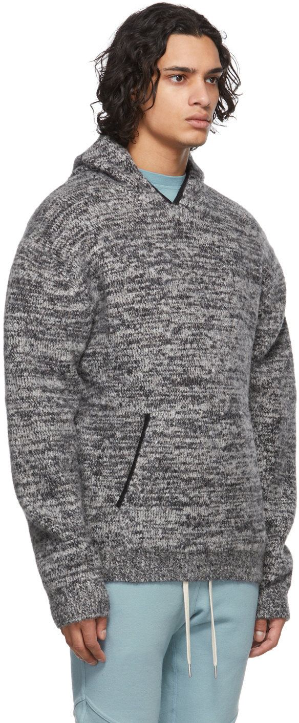 John Elliott Andres Knitted Hoodie In Gray