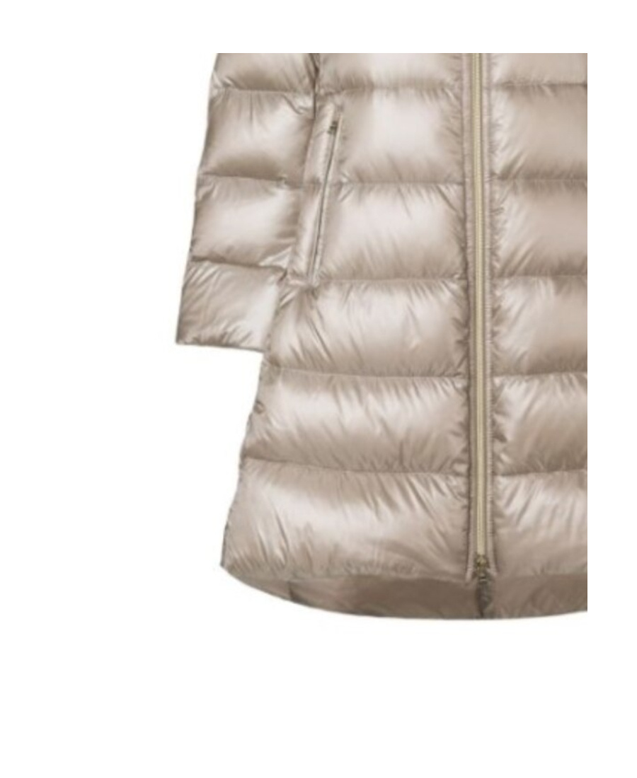 Herno Cleofe Beige Down Jacket With Front Zip Closure In Tech Fabric Woman In Brown