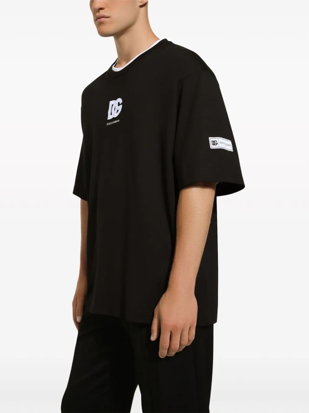 Dolce & Gabbana Dg Logo Print T-shirt In Black