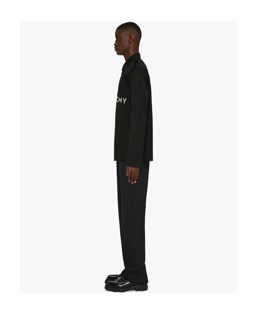 Givenchy Zip-up Logo-print Shirt In Black
