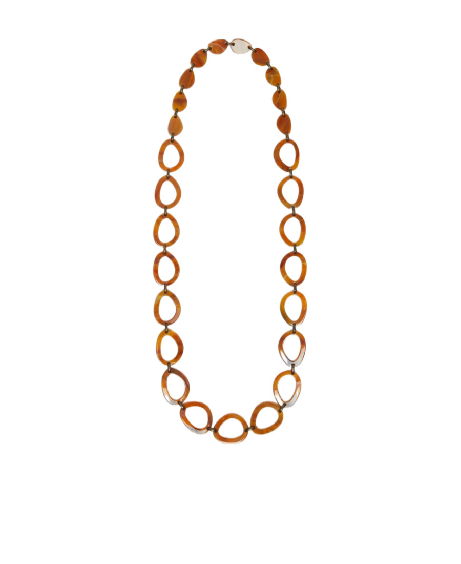 Max Mara Logo Necklace In Yellow