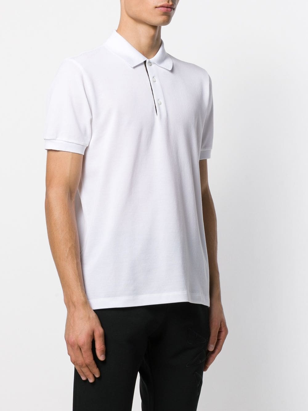 Fendi White Piqué Polo Shirt In White