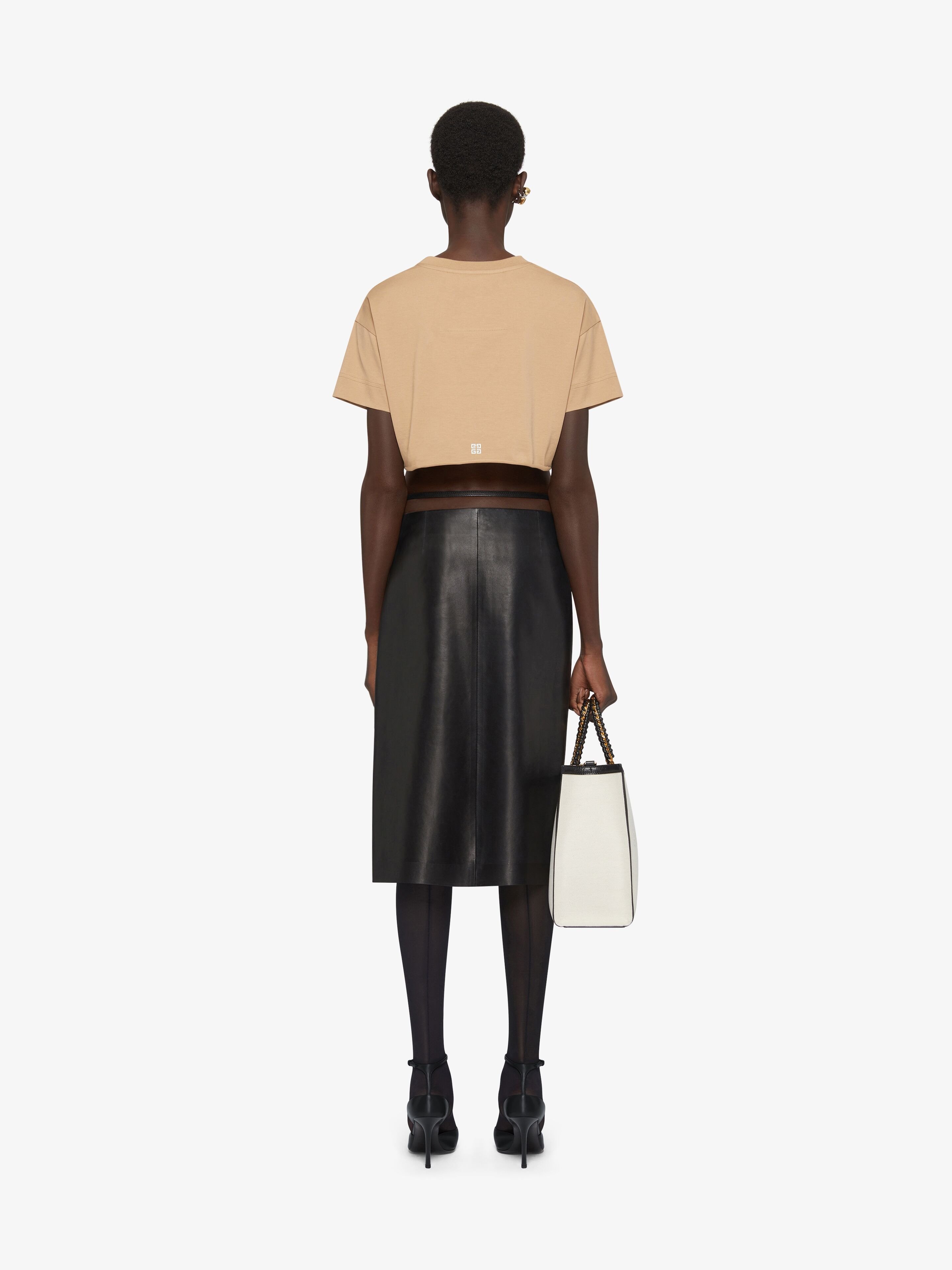 Givenchy Logo Printed Cropped T-shirt In Nude