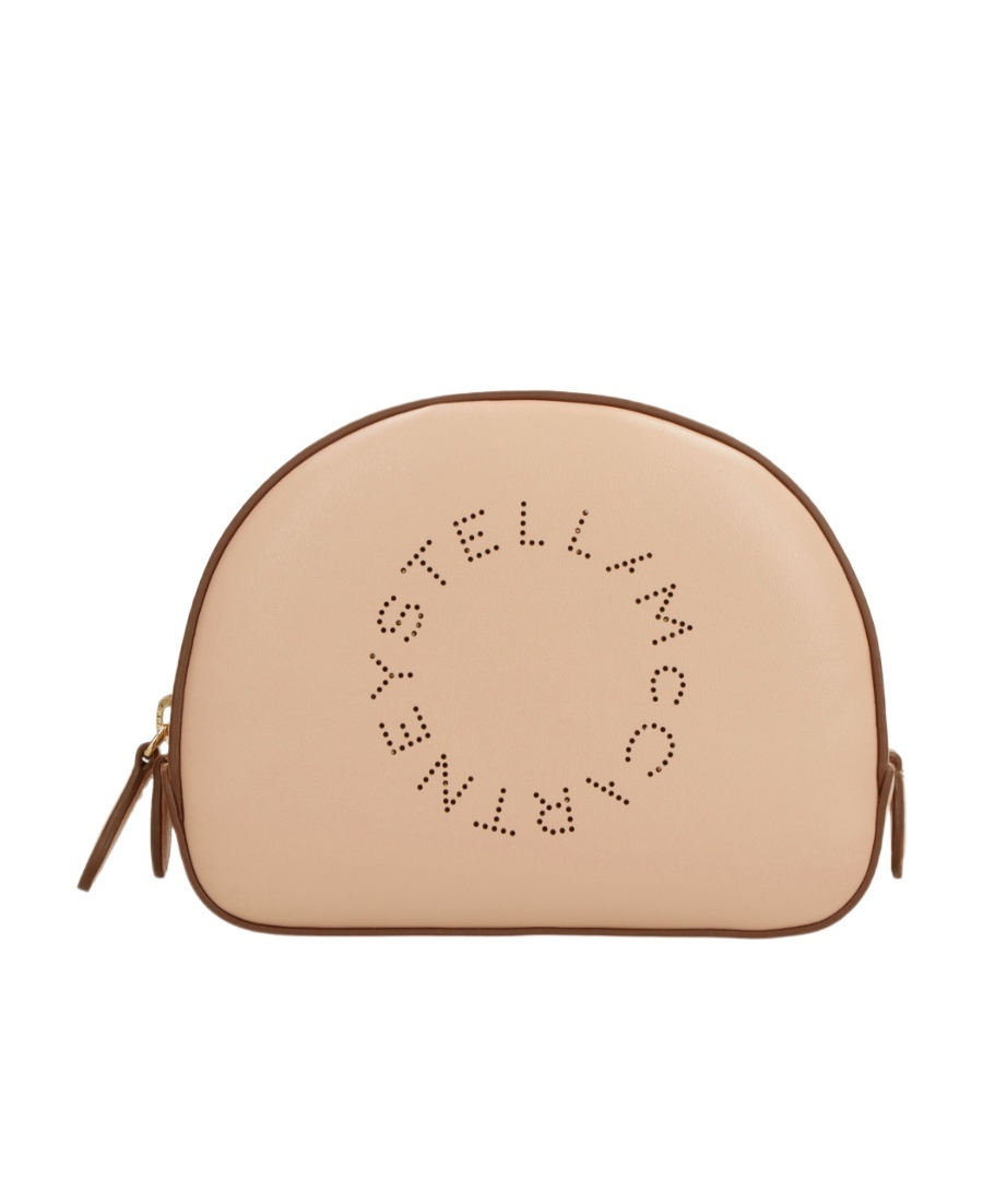 Stella Mccartney Perforated-logo Cosmetics Case In Nude