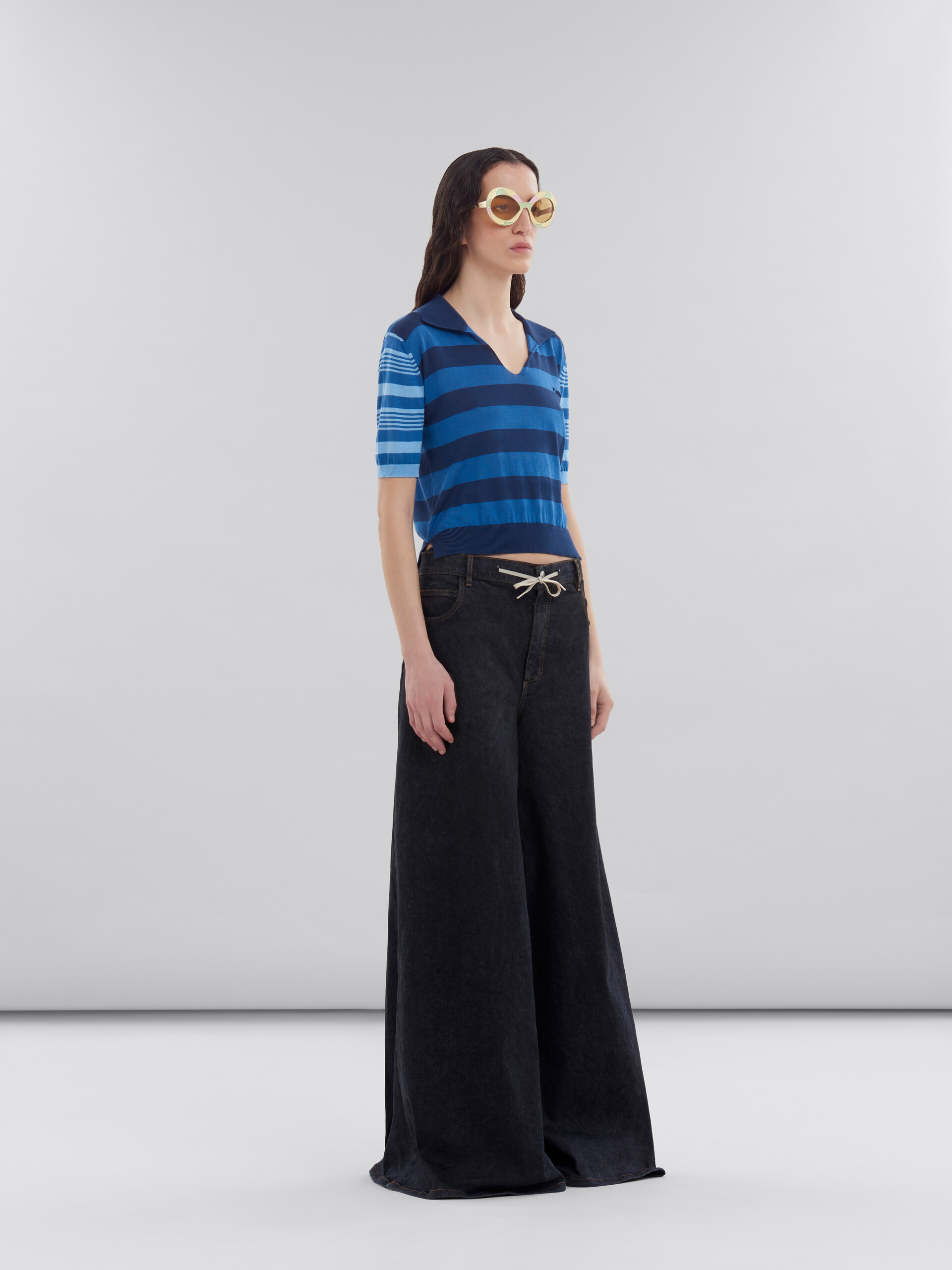 Shop Marni High-rise Wide-leg Jeans In Black