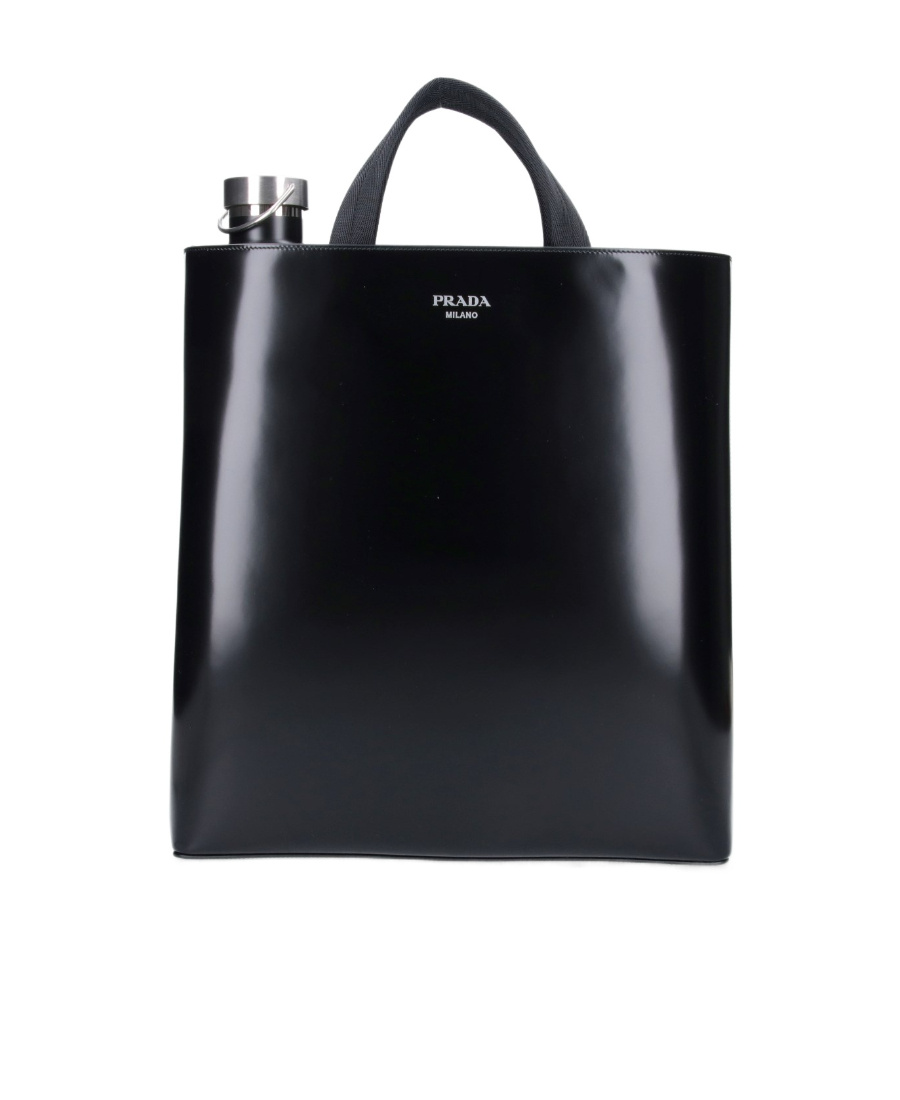 Prada Tote Bag With Bottle In Black