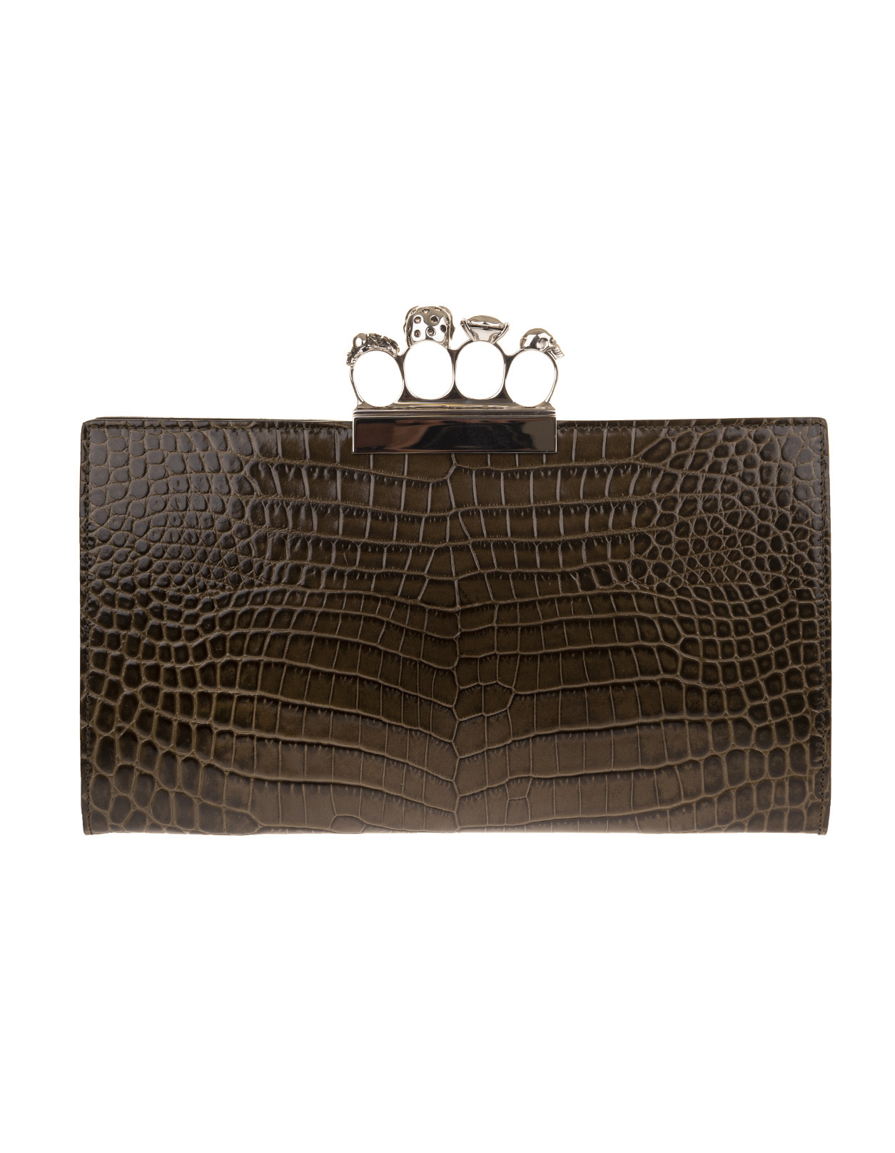 ALEXANDER MCQUEEN ALEXANDER MCQUEEN SKULL FOUR RING CLUTCH BAG