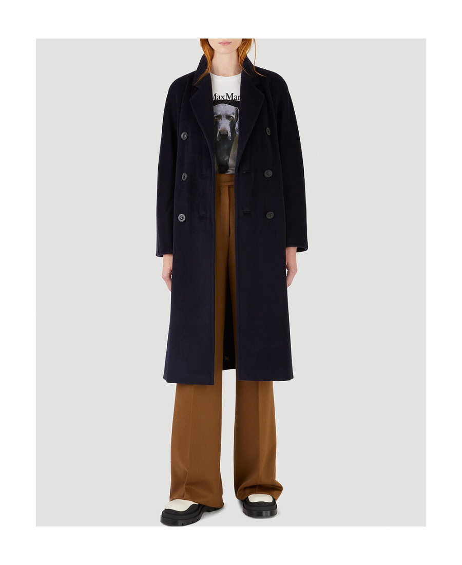 Max Mara Madame Wool And Cashmere Long Belted Coat In Black