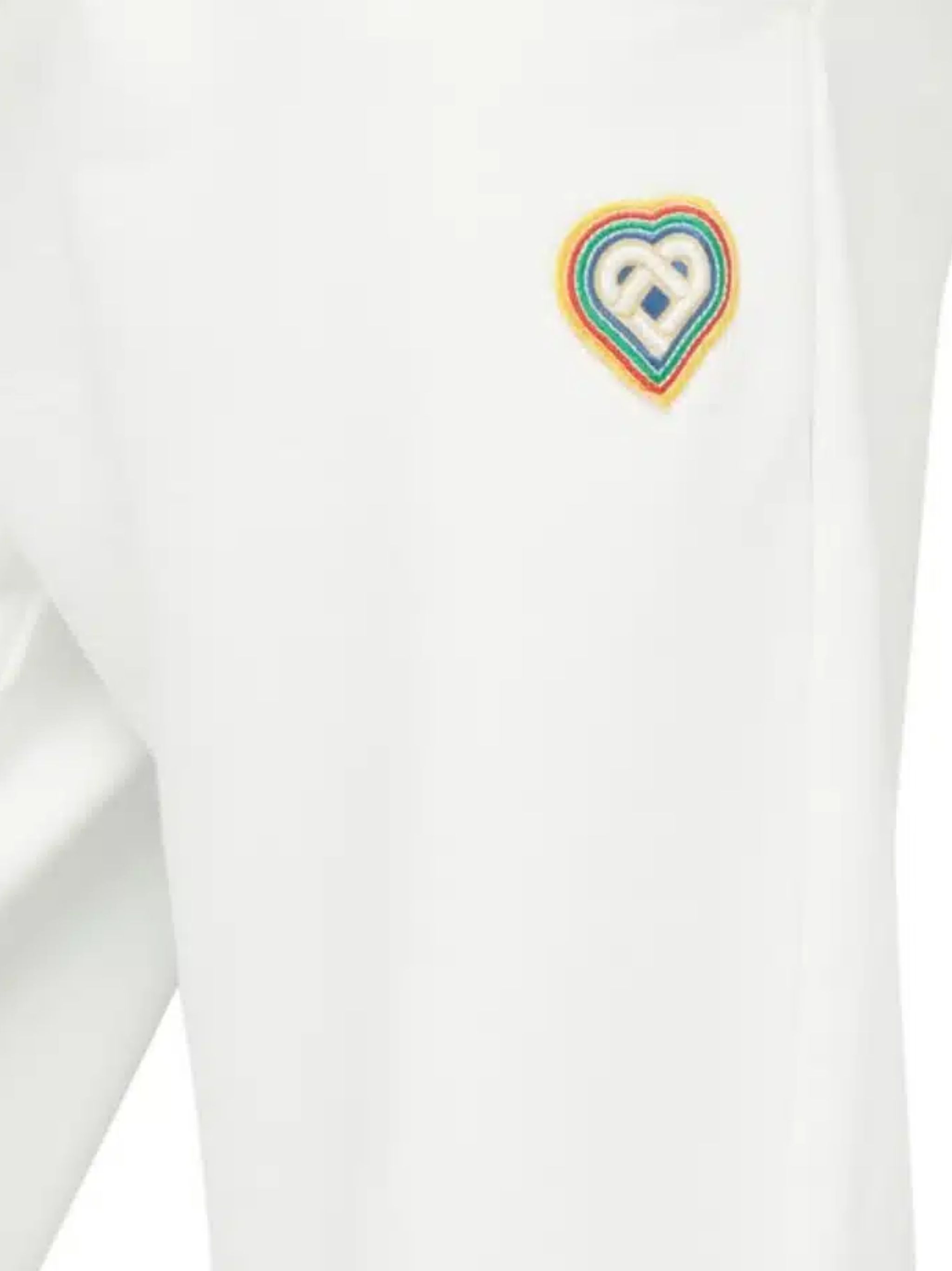 Casablanca Heart Patch Sweatpant Elastic Waistband In White