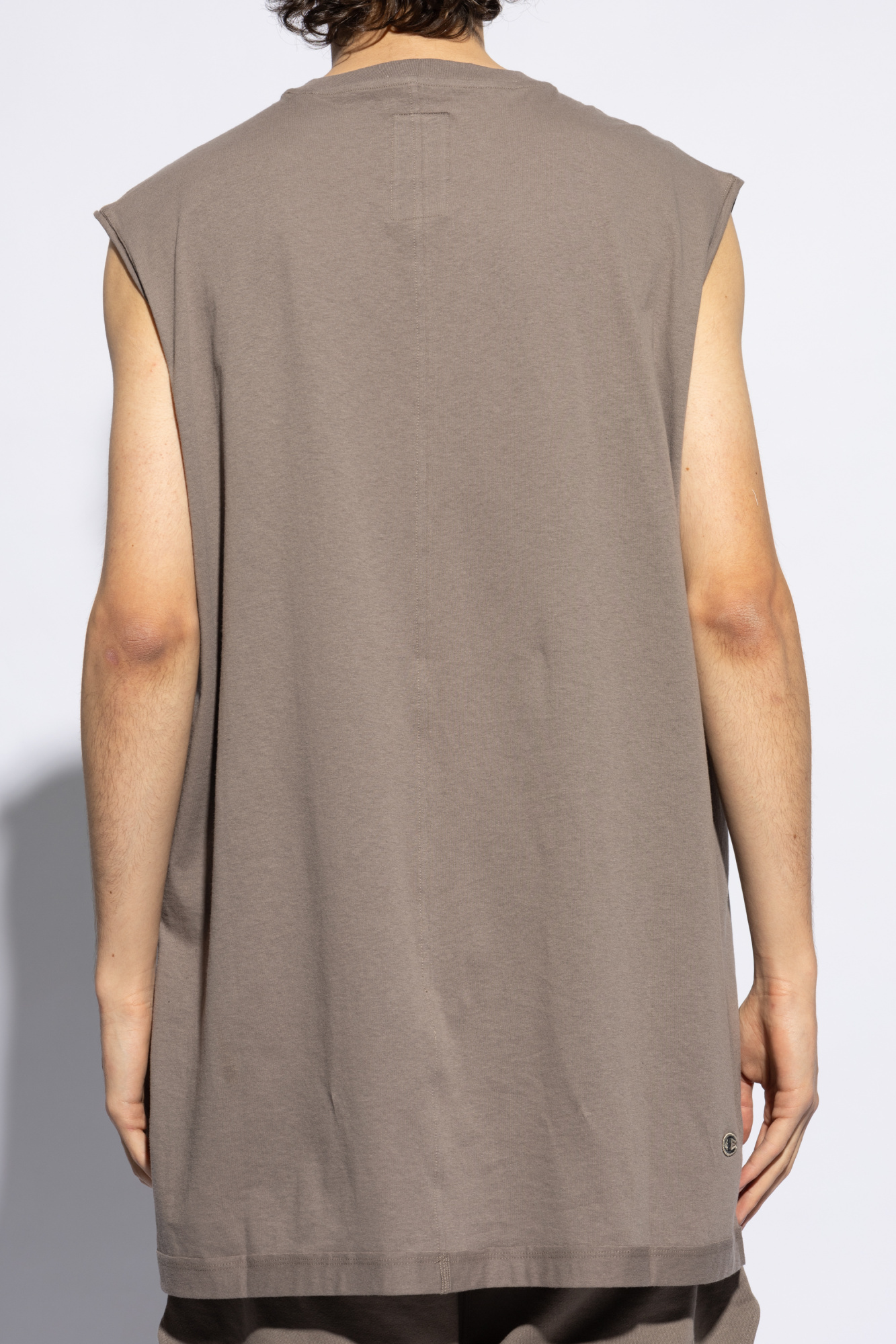 Rick Owens Tarp T Cotton Tank Top In Gray