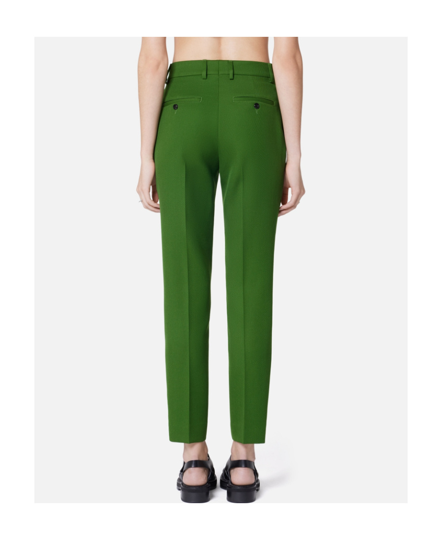 Ami Alexandre Mattiussi Virgin Wool Tapered Trousers In Green