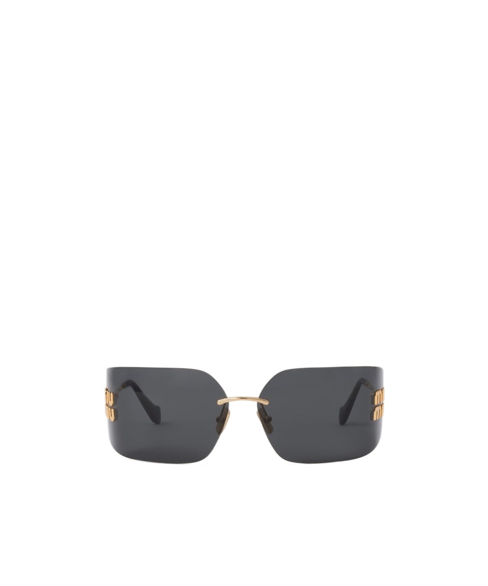Miu Miu Mu 54ys 80 Rimless Titanium Wrap Sunglasses In Black