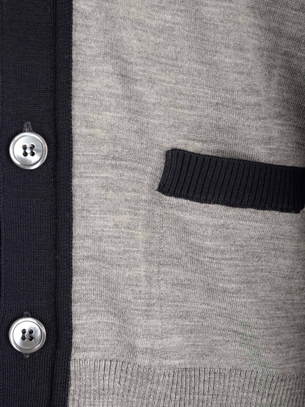 Shop Thom Browne 4-bar Stripe V-neck Cardigan In Gray