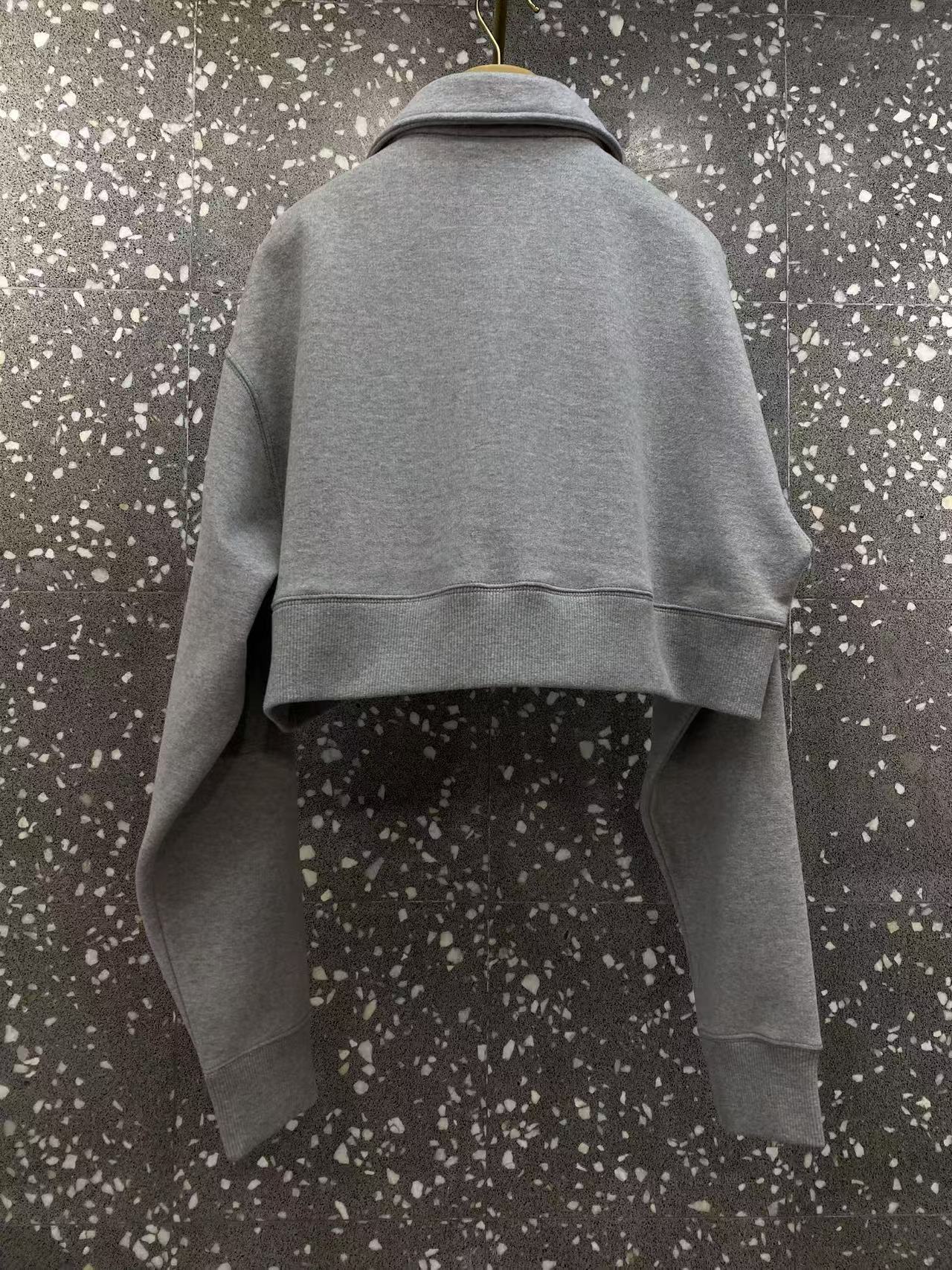 Miu Miu Long-sleeved Sweater In Gray