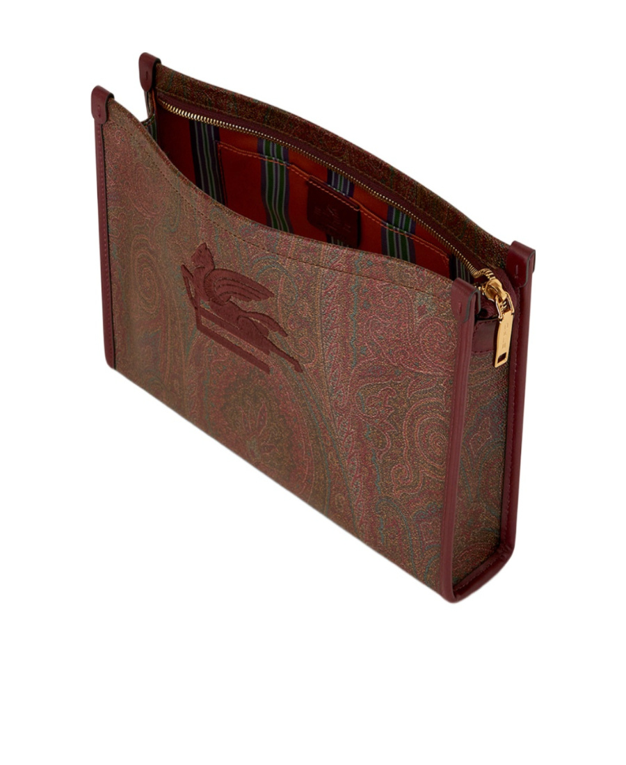Etro Large Paisley Pouch In Red