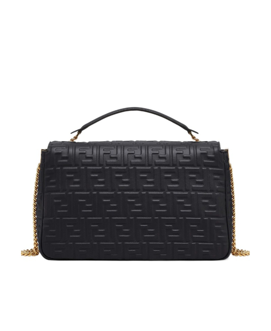 Fendi Baguette Wallet On Chain In Black