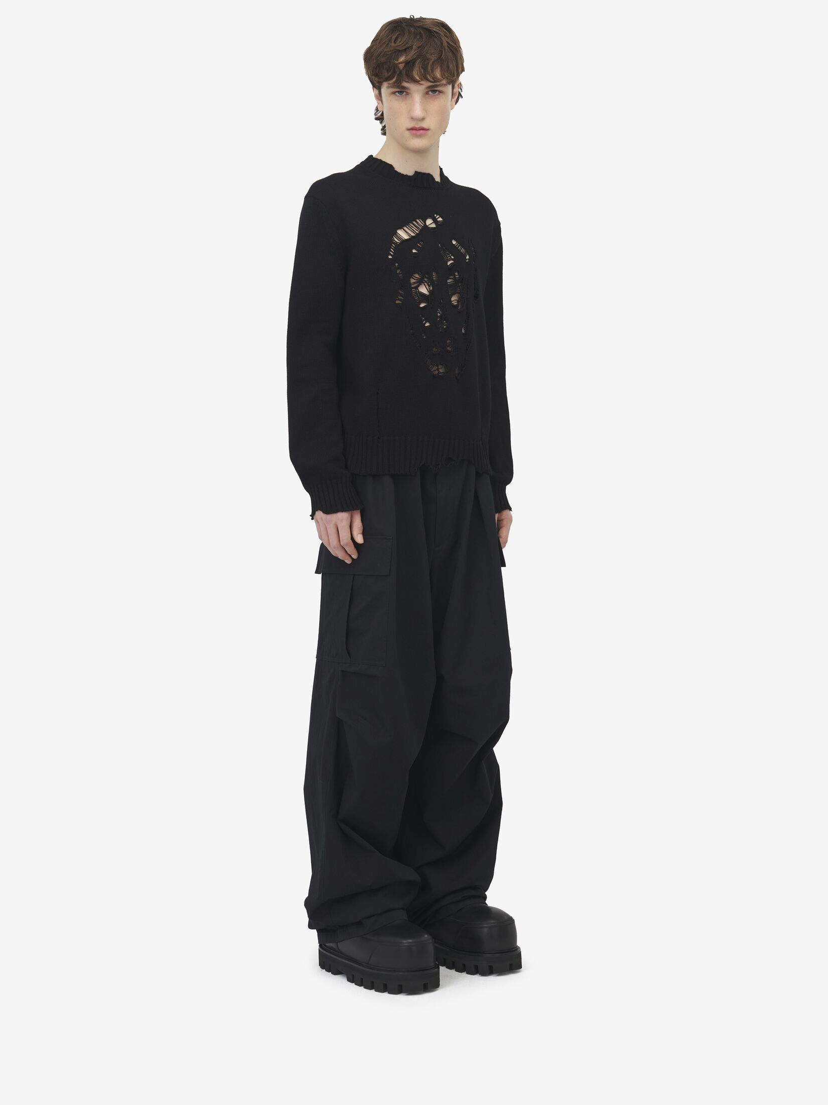 Alexander Mcqueen "large Bulky Combat In Black