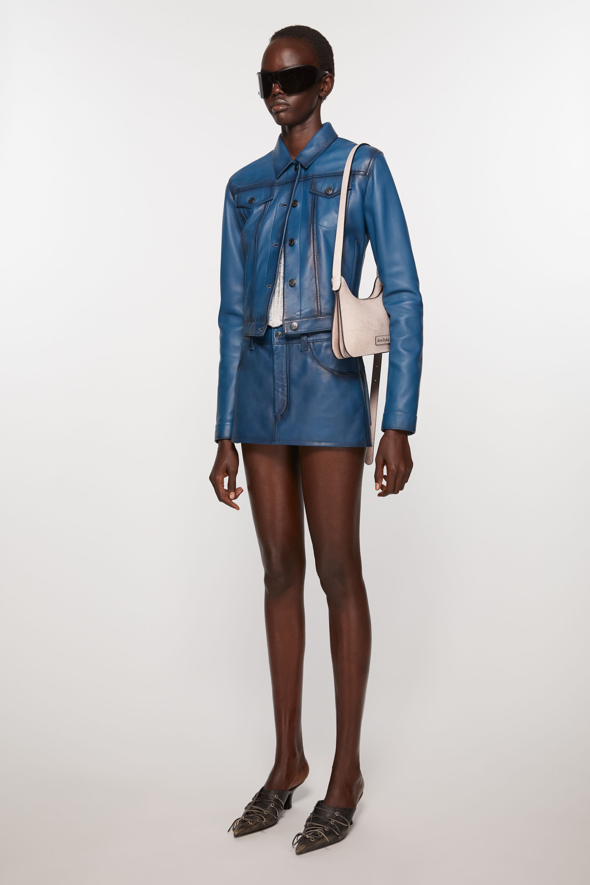 Acne Studios Mini Platt Leather Shoulder Bag In Pink