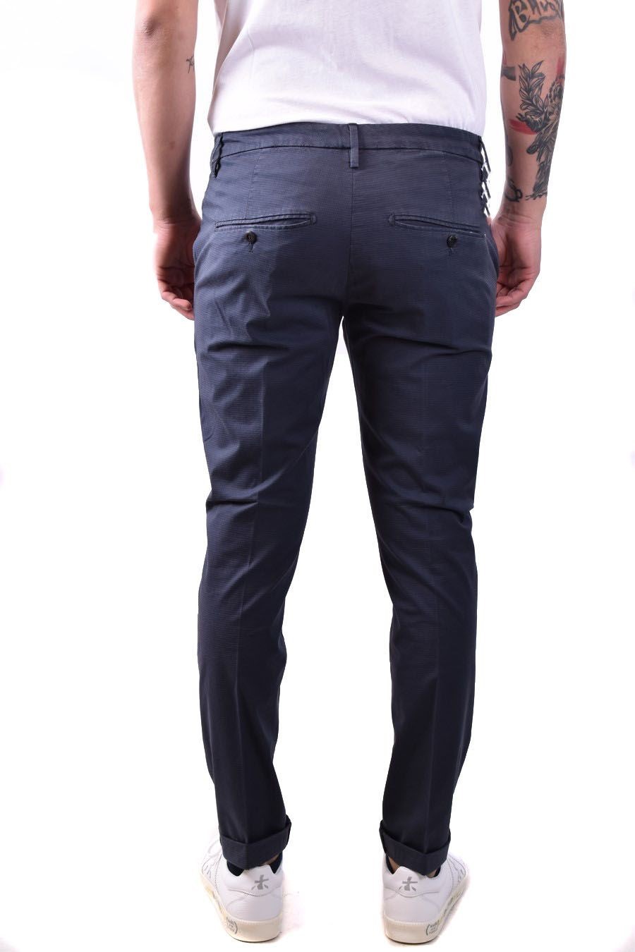 Dondup Tailored Trousers With Cuffed Hem And Pockets In Black