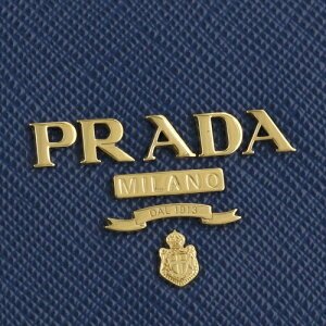 Prada Logo Wallet In Blue