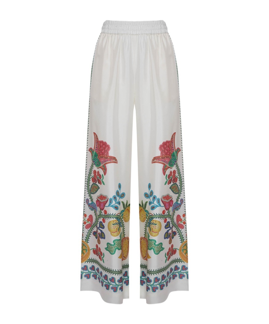 La Doublej Graphic Printed Wide Leg Pants In Multi