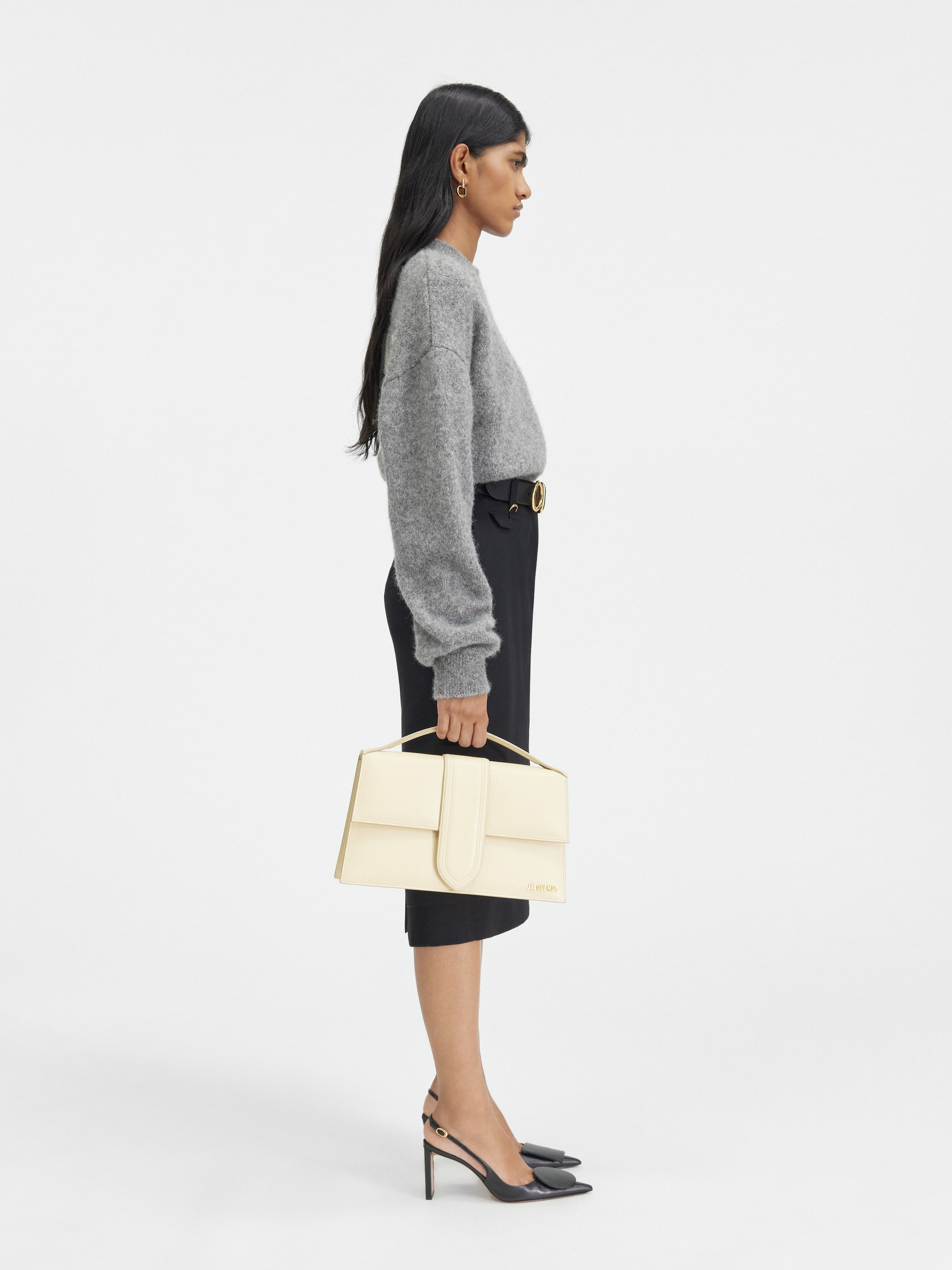 Jacquemus Logo Intarsia Knit Jumper In Gray