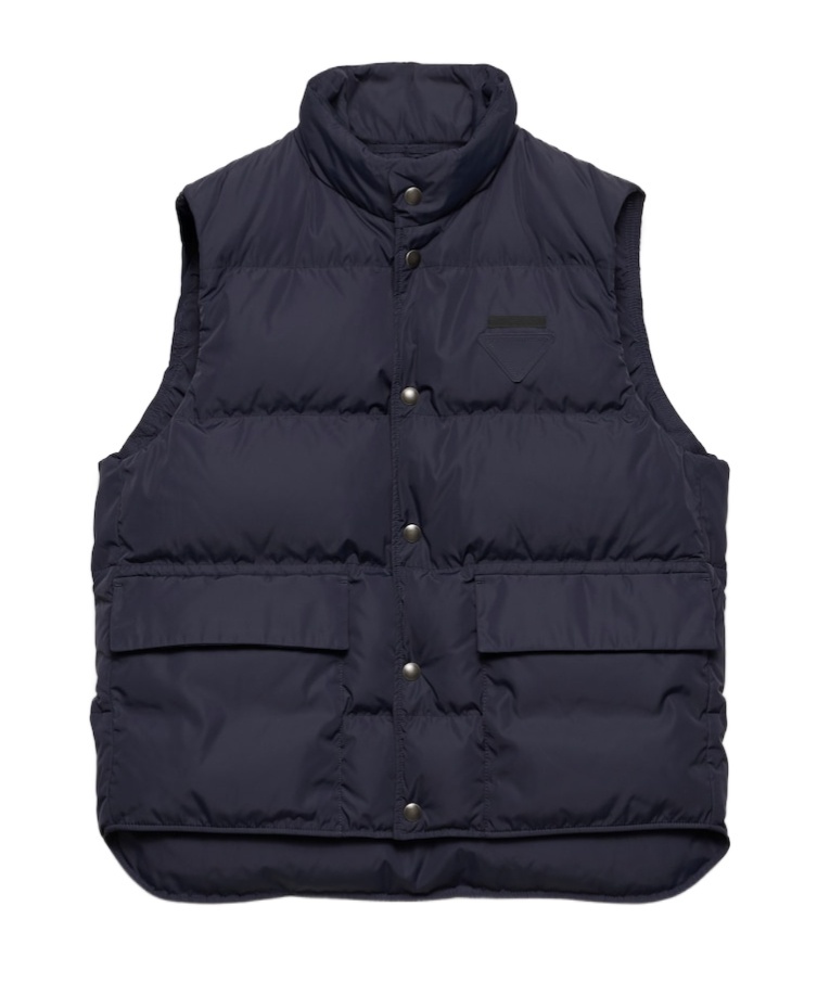Prada Re-nylon Sleeveless Down Jacket In Blue